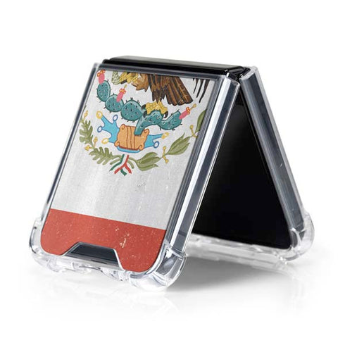Mexico Flag Distressed Galaxy Z Flip5 5G Clear Case